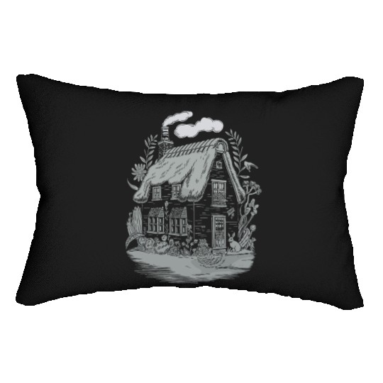 Dark Cottagecore: Cottage in Bloom Lumbar Pillows