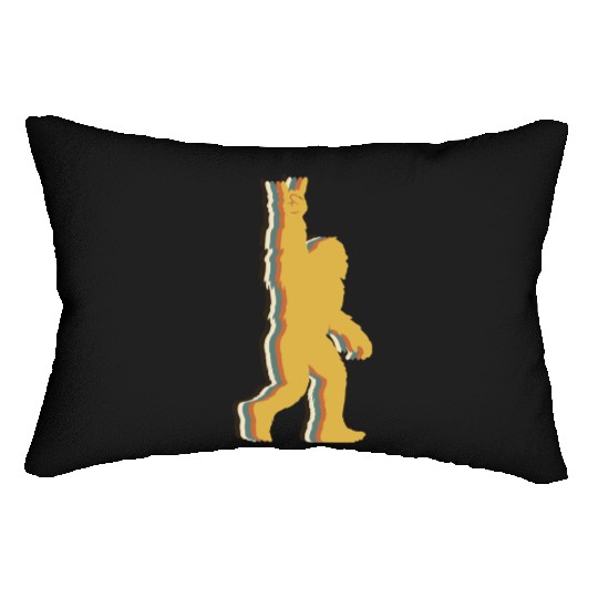 Bigfoot rock on rock lovers sasquatch fans Lumbar Pillows