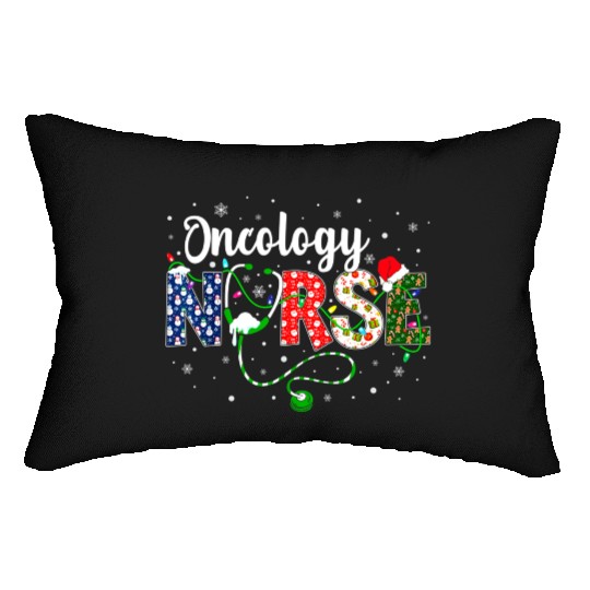 Oncology Nurse Xmas Santa Hat Nurse Christmas Lumbar Pillows
