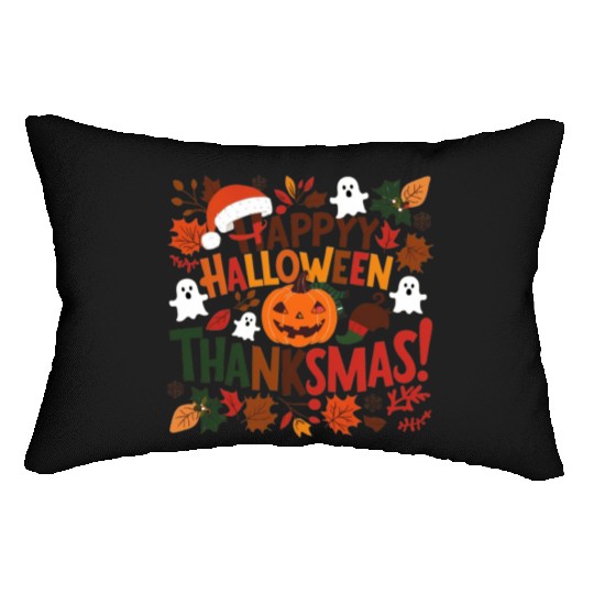 Happy Halloween Thanksmas Lumbar Pillows