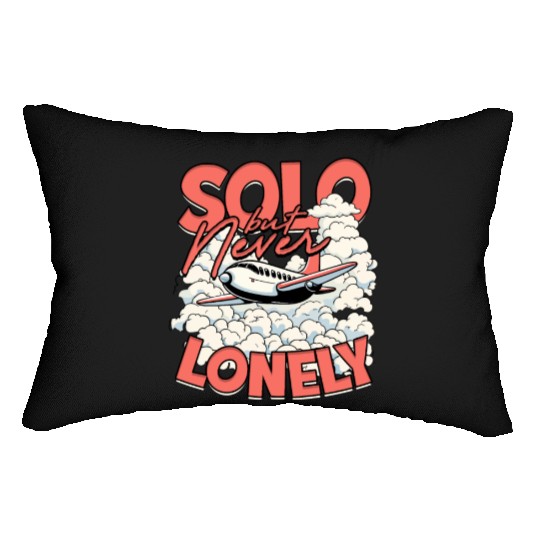 First Solo Flight Pilot Solo But Never Lonely Lumbar Pillows