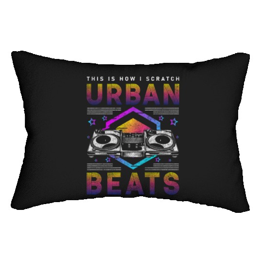 Disc Jockey Melody Crowd Vinyl Lumbar Pillows