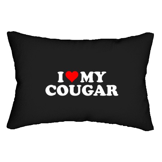 I Love Cougars Cougar Humor Valentine's Day 3BK1 Lumbar Pillows