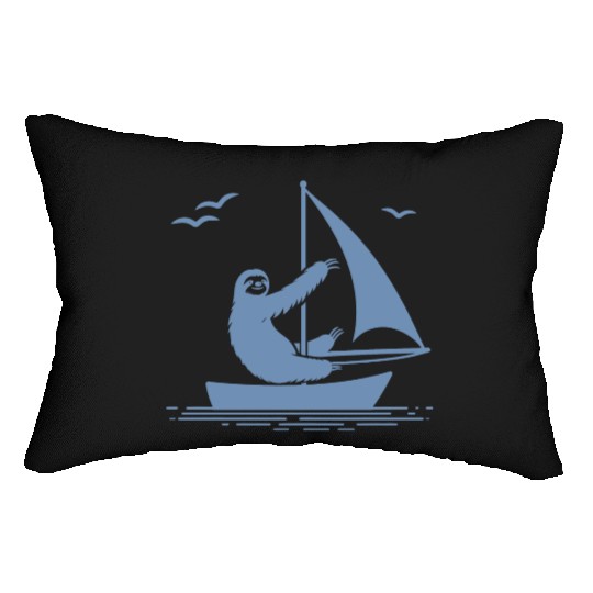 Sloth Sailboat Sailing Minimalist Silhouette Lumbar Pillows