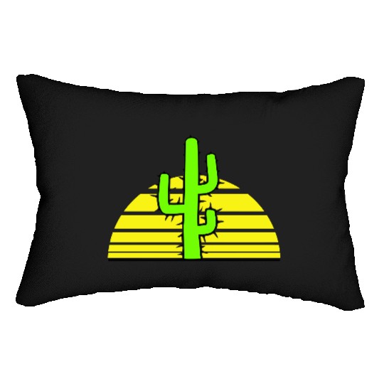 Prickly Cactus Sunset Shadow Cool Sun Night Desert Lumbar Pillows