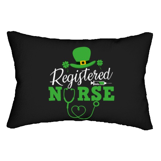 Registered Nurse St Patricks day Shamrock Nursing Lumbar Pillows