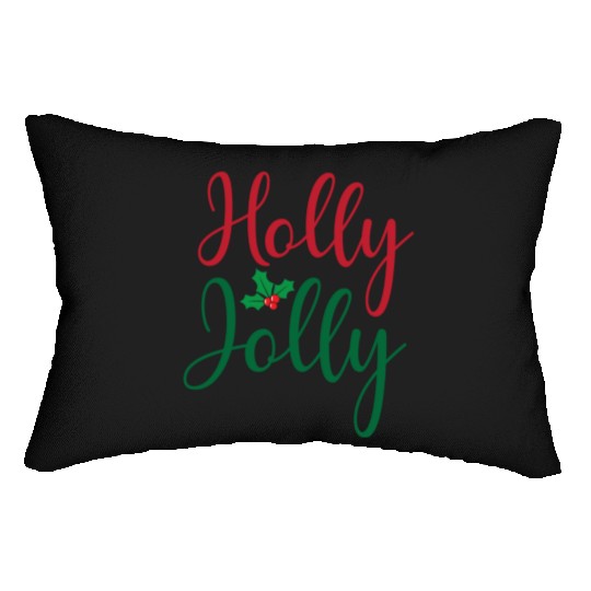 Christmas Holly Jolly Sticker Lumbar Pillows
