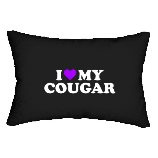 I Love Cougars Cougar Humor Valentine's Day 3BK4 Lumbar Pillows