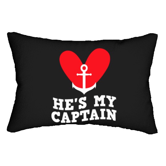 He's My captain Matching couple valentine's day Lumbar Pillows