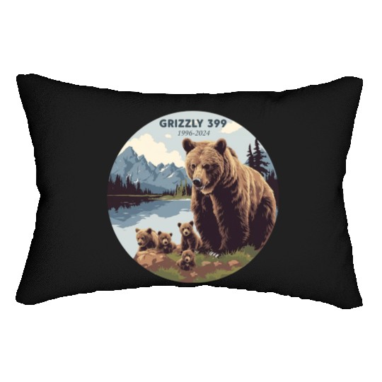 Grizzly 399 In Memory of Bear 399 Mama Forever Lumbar Pillows