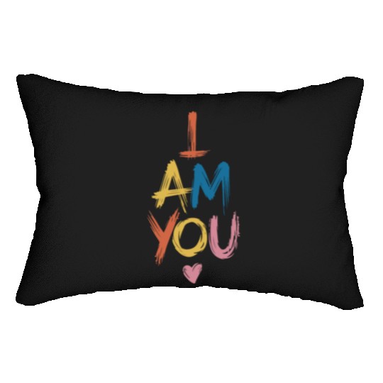 I AM YOU Connection Lumbar Pillows with Heart Symbol