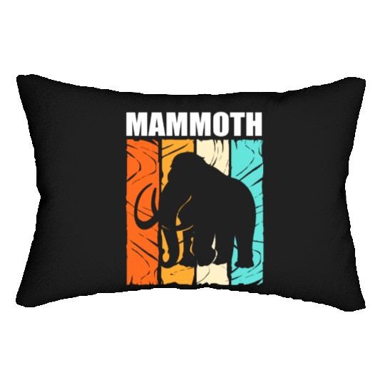 Retro Vintage Woolly Mammoth Elephant Silhouette Lumbar Pillows