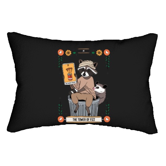 Raccoon Tarot Humor The Hanged Snack Card Lumbar Pillows