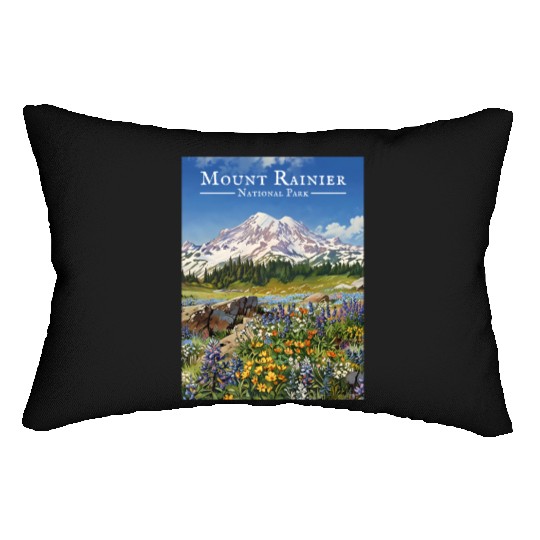 Mount Rainier Paradise Meadows Lumbar Pillows