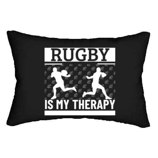 Rugby Is My Therapy Funny Rugby Player Lumbar Pillows