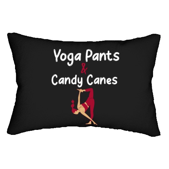 Yoga Pants & Candy Canes Christmas Yoga Lumbar Pillows