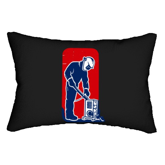 major league welder sticker Funny Welder League Lumbar Pillows