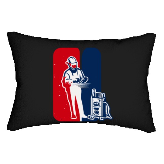 major league welder sticker Iconic Welder Design T Lumbar Pillows