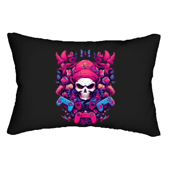 80s Pop Gaming 80s Popstyle Cartoon For all, who Lumbar Pillows