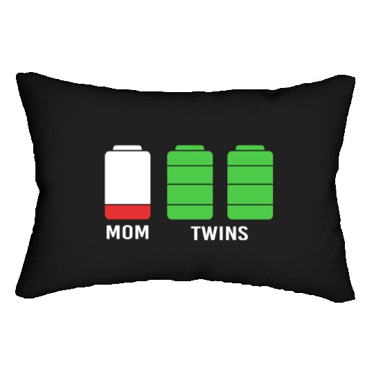 Funny Birthday Mama Twin Mom Low Battery Lumbar Pillows