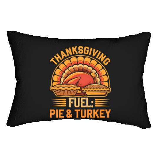 Thanksgiving Feast Vibes: Pie and Turkey Celebrate Lumbar Pillows