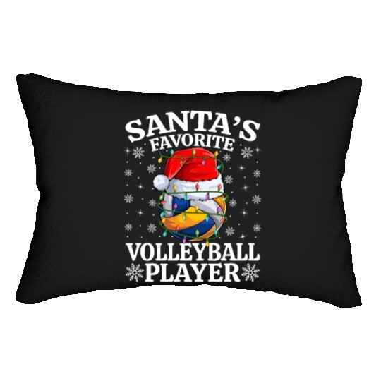 Santa's Favorite Volleyball Player Lumbar Pillows