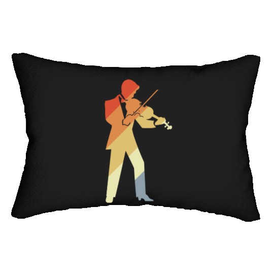 Retro Violin Boy Graphic Lumbar Pillows