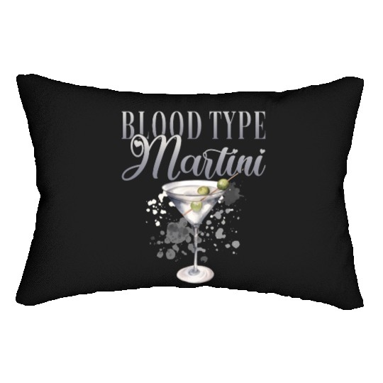 Blood Type Martini Cocktail Bartender Lumbar Pillows