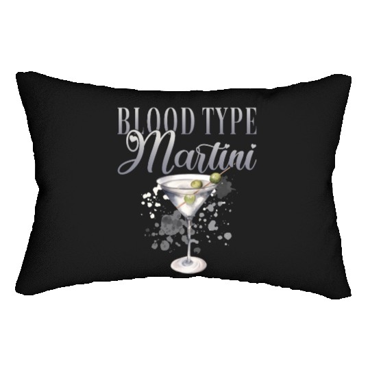 Blood Type Martini Cocktail Bartender Lumbar Pillows