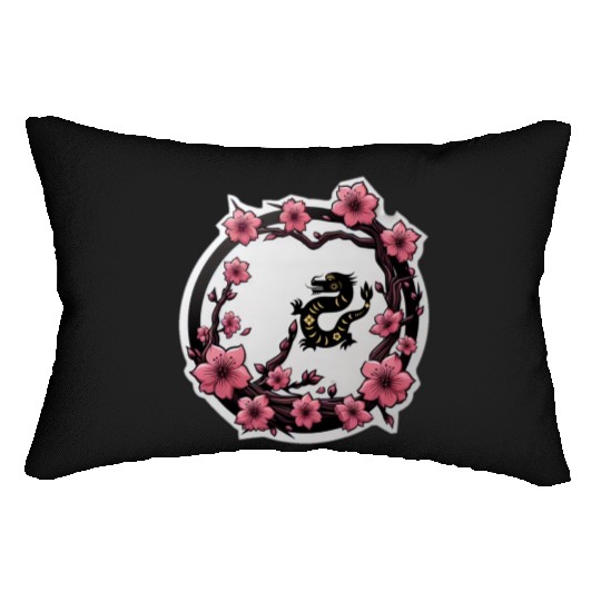 Dragon Inside Cherry Blossoms Lumbar Pillows