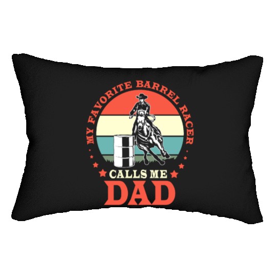 Retro Horse Riding Fathers Day Barrel Racing Dad Lumbar Pillows