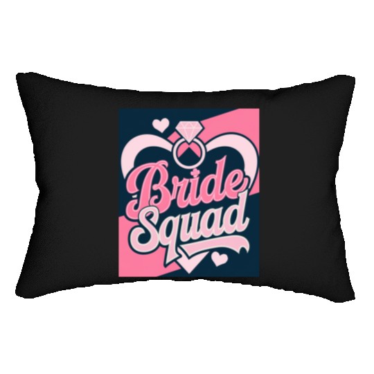 Bride Squad Bachelorette Celebrate wedding Party Lumbar Pillows