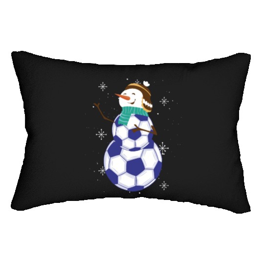 Snowman Soccer Winter Wonderland Fun Lumbar Pillows