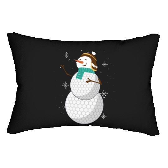 Snowman with Golf Ball Body and Winter Charm Lumbar Pillows