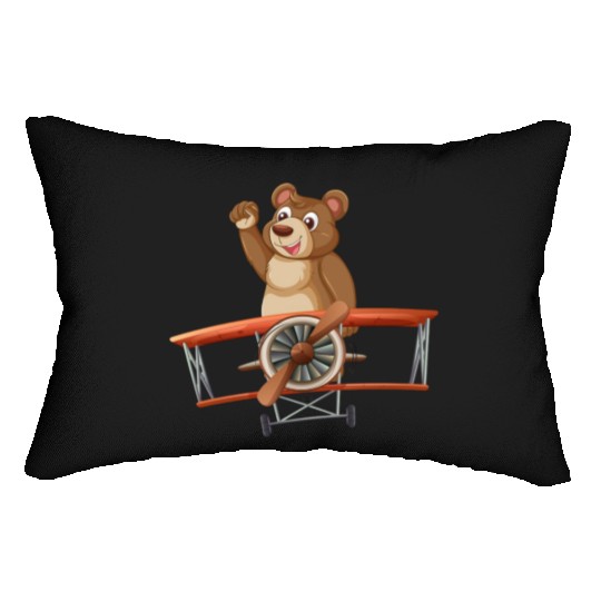 Pooh train encounter Lumbar Pillows