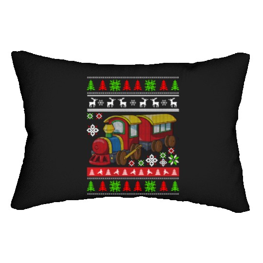 Christmas Kids Train Lumbar Pillows