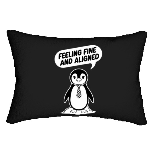 Feeling Fine And Aligned Mindfulness Penguin Lumbar Pillows