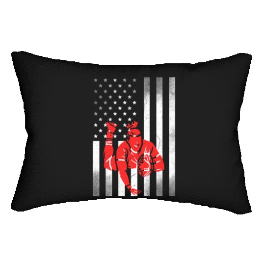 Rugby Player Vintage US Flag Proud Rugby Lumbar Pillows