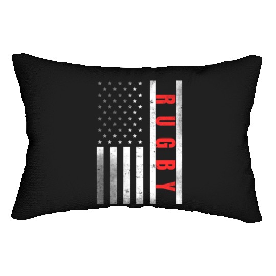Rugby Player Vintage US Flag Proud Rugby Lumbar Pillows