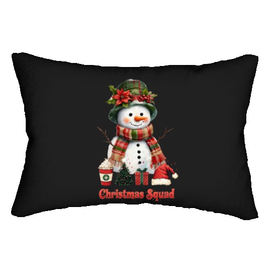 Snowman Christmas Family Gathering Lumbar Pillows