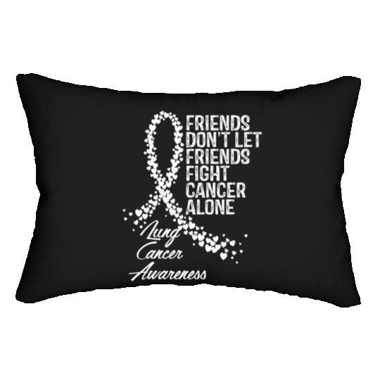 Lung Cancer Awareness Friends Fighter Support Lumbar Pillows