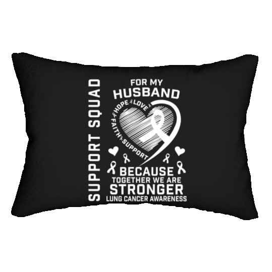 I Wear White Support Husband Lung Cancer Awareness Lumbar Pillows