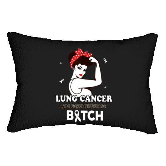 Lung Cancer You Picked The Wrong Bitch Funny Gifts Lumbar Pillows