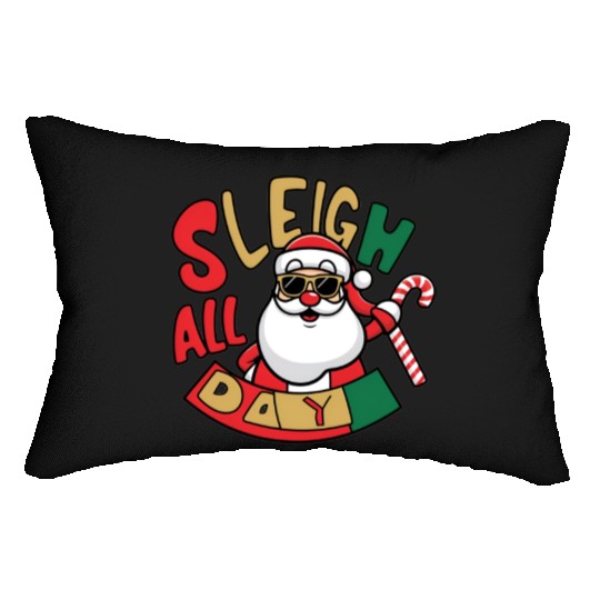 Sleigh All Day Christmas Design Lumbar Pillows