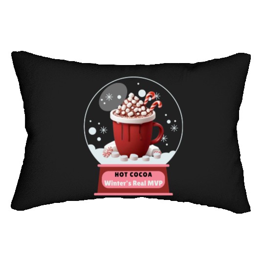 Hot Cocoa, Winter's Real MVP – Cozy Snow Globe Lumbar Pillows