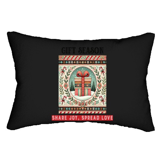 Gift Season, Share Joy, Spread Love Holiday Design Lumbar Pillows