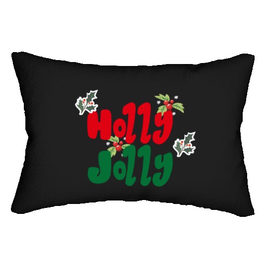 holly jolly Christmas Lumbar Pillows