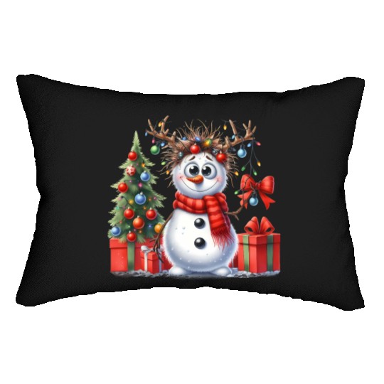 Christmas Merry Christmas For Gift Snowman Lumbar Pillows