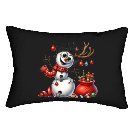 Christmas Merry Christmas For Gift Snowman Lumbar Pillows