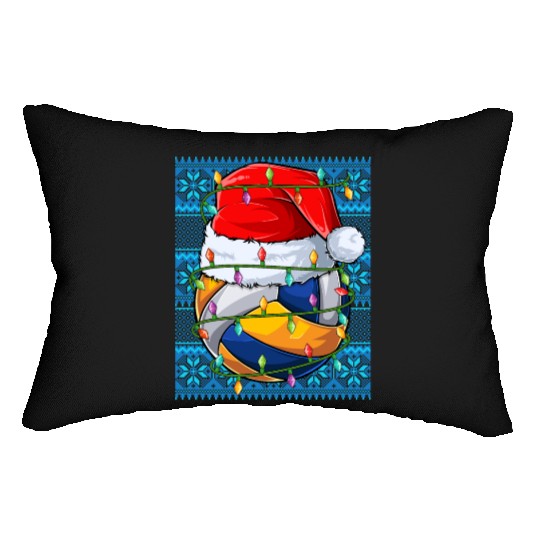 Volleyball Christmas Lights Lumbar Pillows